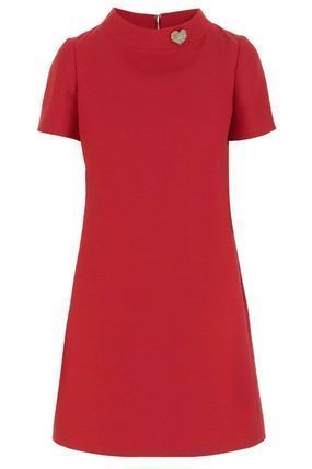 25FW VALENTINO クレープ ミニドレス ハートチャーム