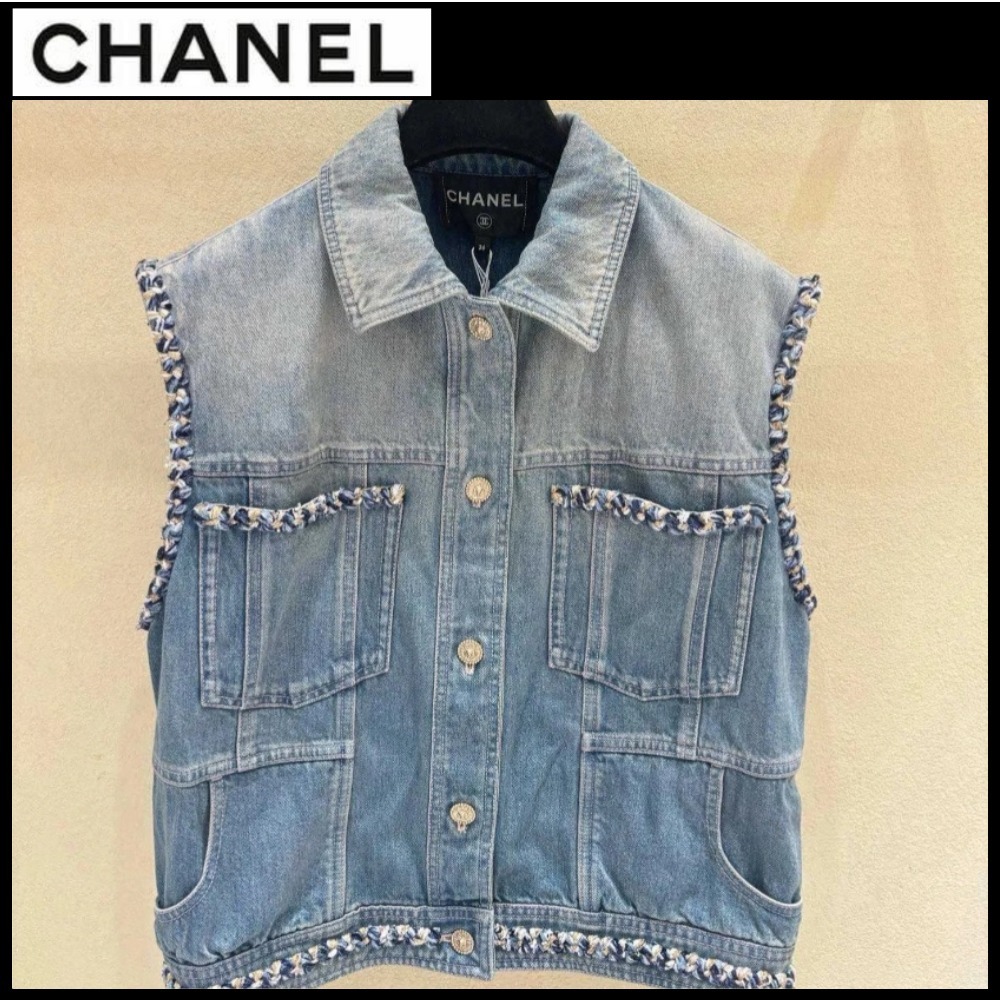 洗練×カジュアルの融合【CHANEL】デニムジャケット ベスト