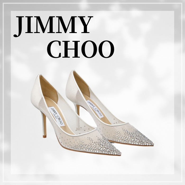 JIMMY CHOO☆ ラブ 85 デグラデーションクリスタル付き White