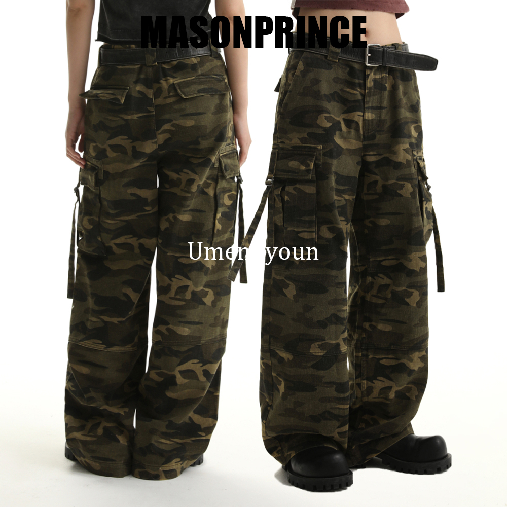 MASONPRINCE カーゴパンツ 迷彩 マルチポケット 綿 ユニセックス