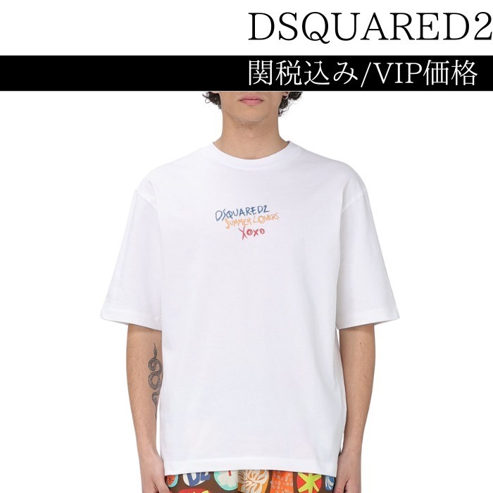関税込★VIP価格【DSQUARED2】サマーラバーズ 刺繍Tシャツ