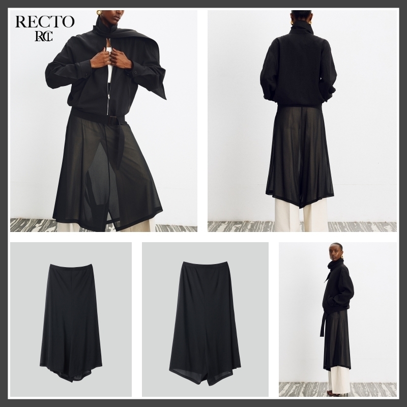 【韓国人気★RECTO】JERSEY FLARE PANTS ブラック