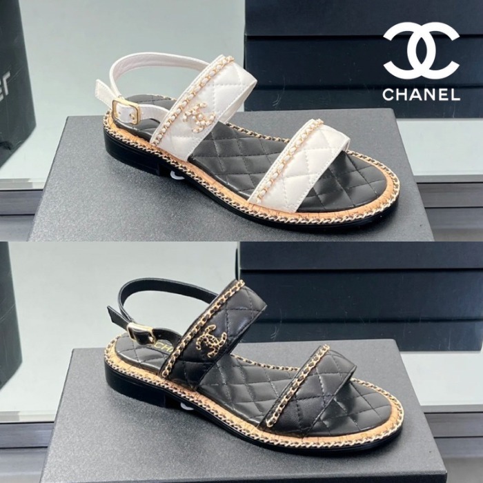 【マトラッセで夏を上品に♪】CHANEL サンダル チェーン CCロゴ