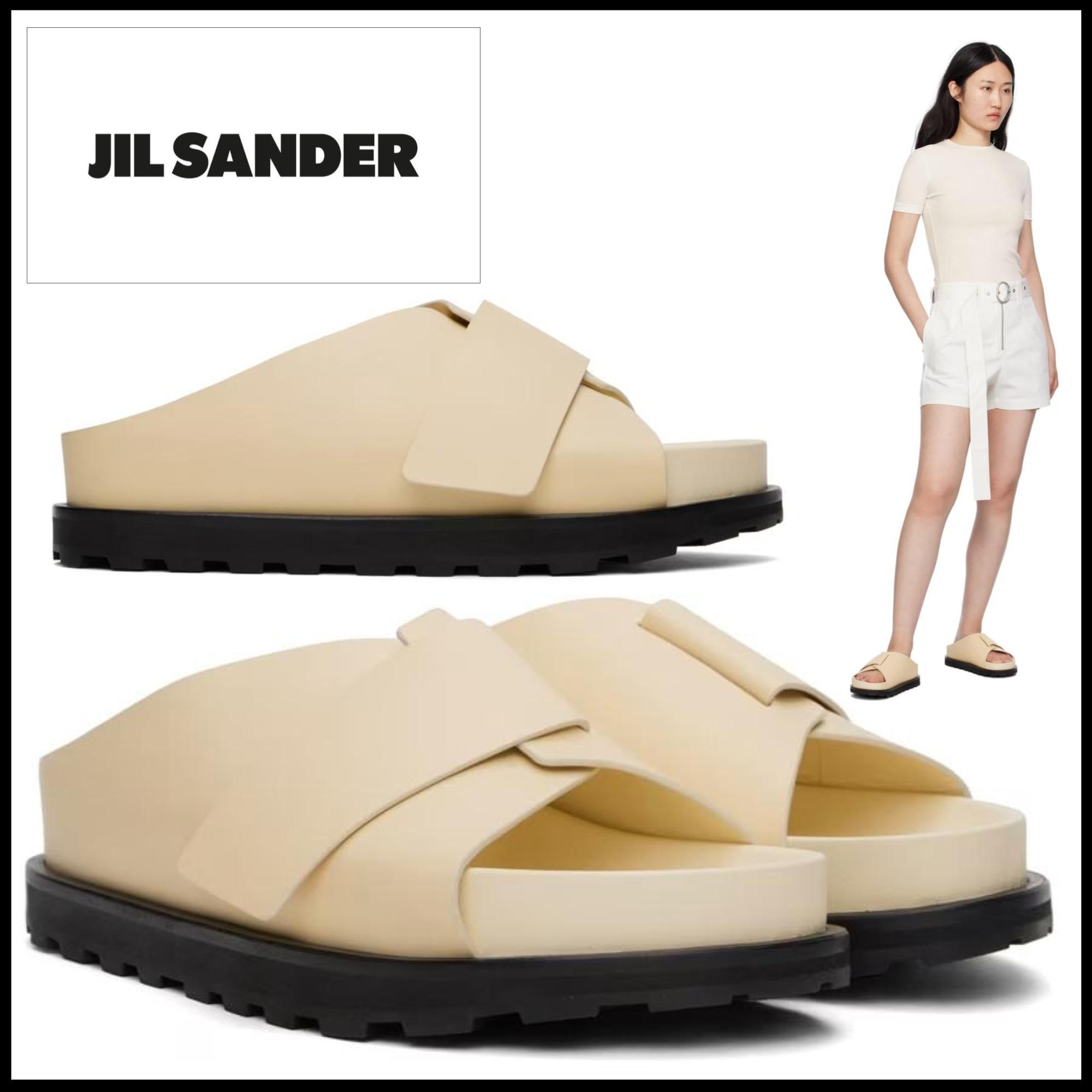 残り僅か【Jil Sander】スリッポンスライドサンダル（ベージュ）