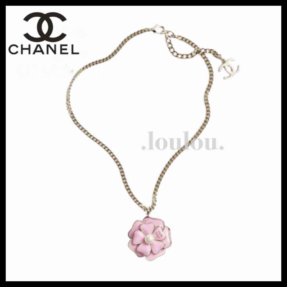 【ピンクのカメリアが大人可愛い♡】CHANEL ネックレス