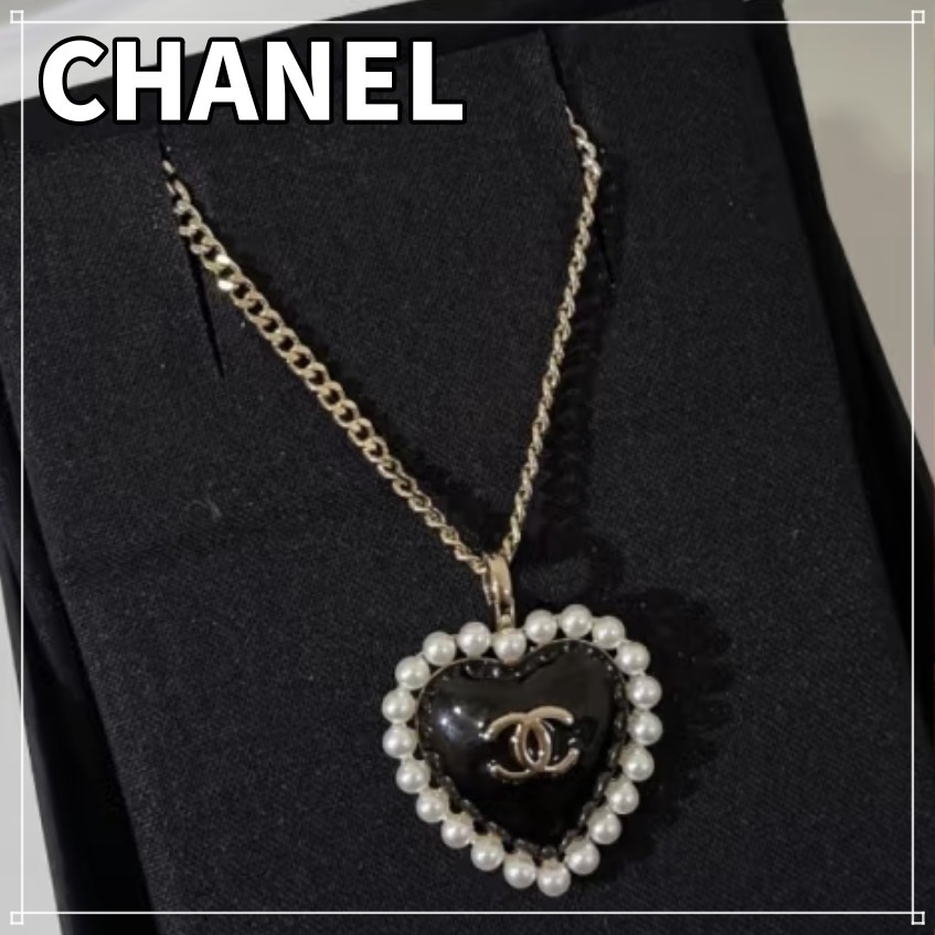 25B完売必至 CHANEL ハート ネックレス パール ココマーク 金