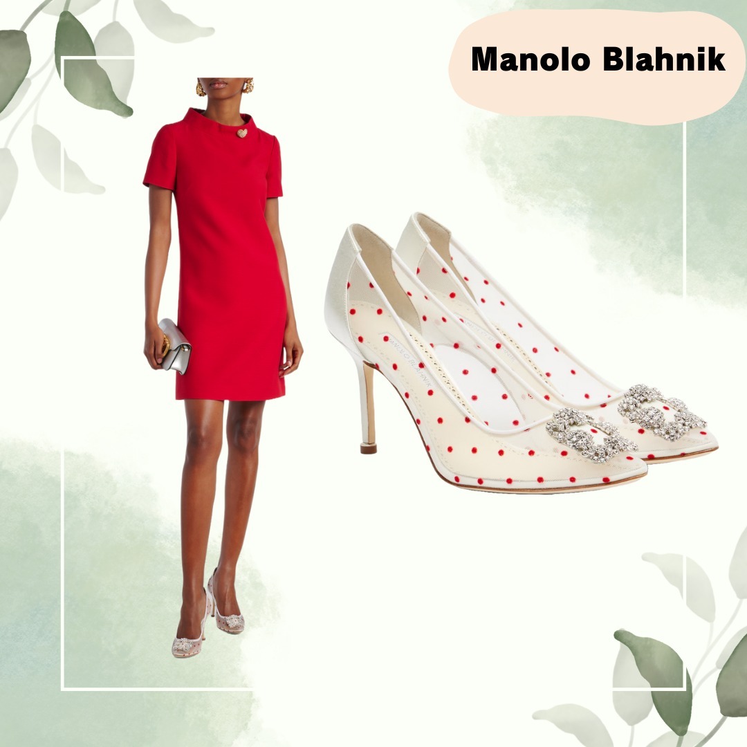 ◆Manolo Blahnik◆ ハンギシ 90 ポルカドット装飾パンプス