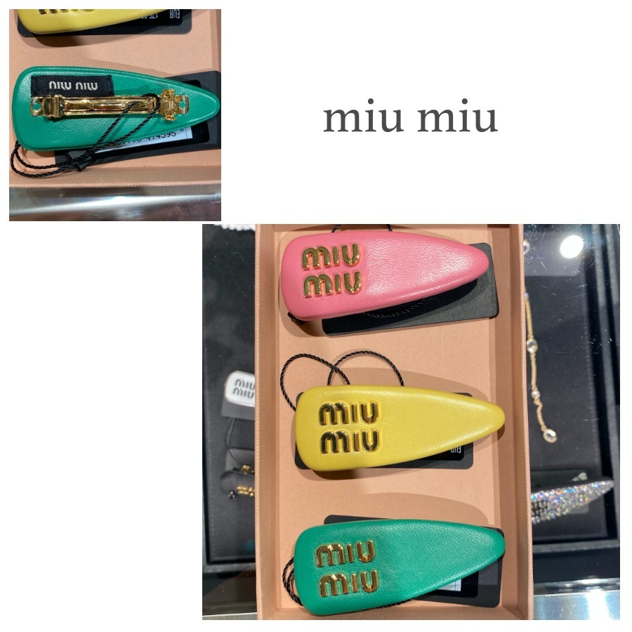 関税込★miu miu★ 5IF092 レザーヘアバレッタ