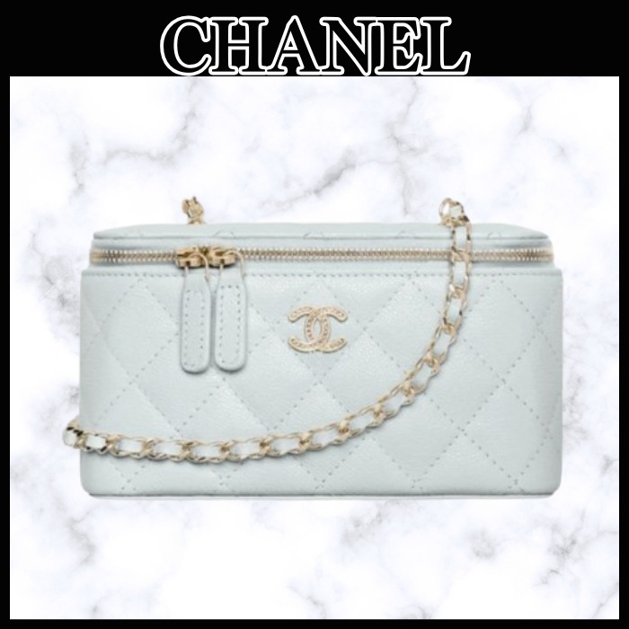 ◆淡色がかわいい♪◆CHANEL ロングチェーン バニティバッグ 25B