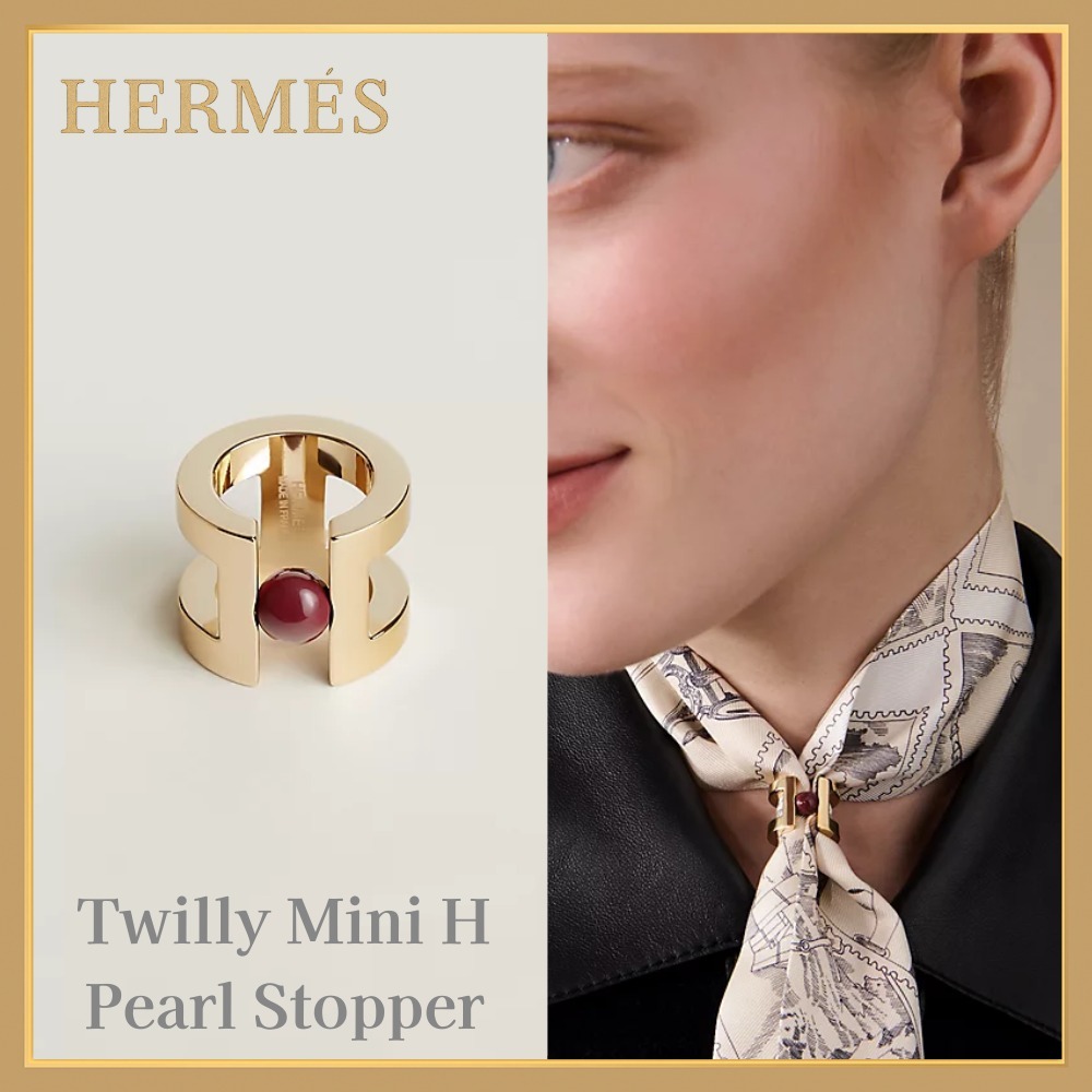 【スカーフが華やかに♪】HERMES Twilly Mini H スカーフリング