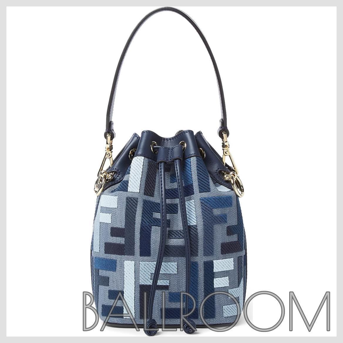 ハンドバッグ FENDI MON TRESOR MINI CANVAS BAG WITH FF EMBROIDERY