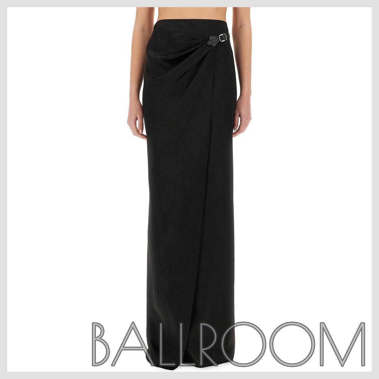 スカート TOM FORD WRAP MAXI SKIRT WITH LEATHER BELT