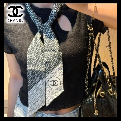 上品なデザイン♪25A【CHANEL】ツイリー スカーフ AAB157