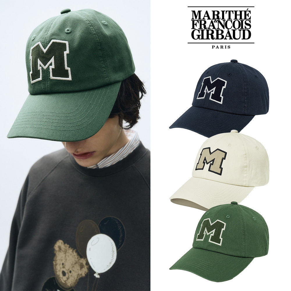 【MARITHE】M LOGO APPLIQUE CAP