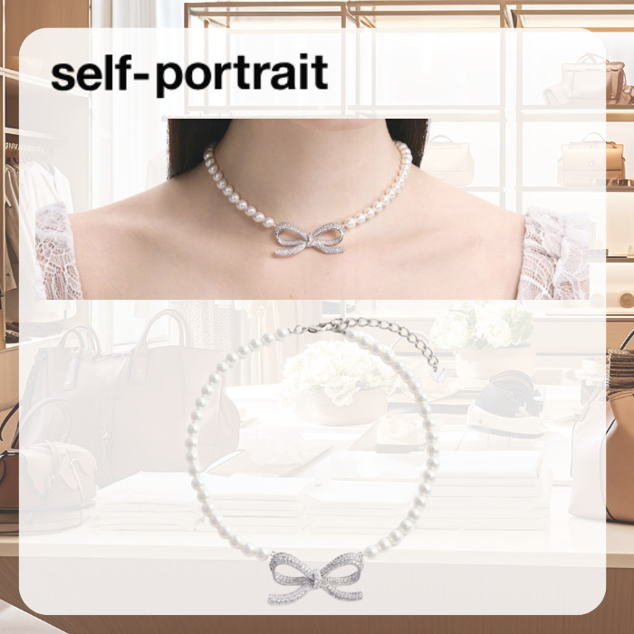 【Self-Portrait】お上品で大人気☆パール リボン ネックレス