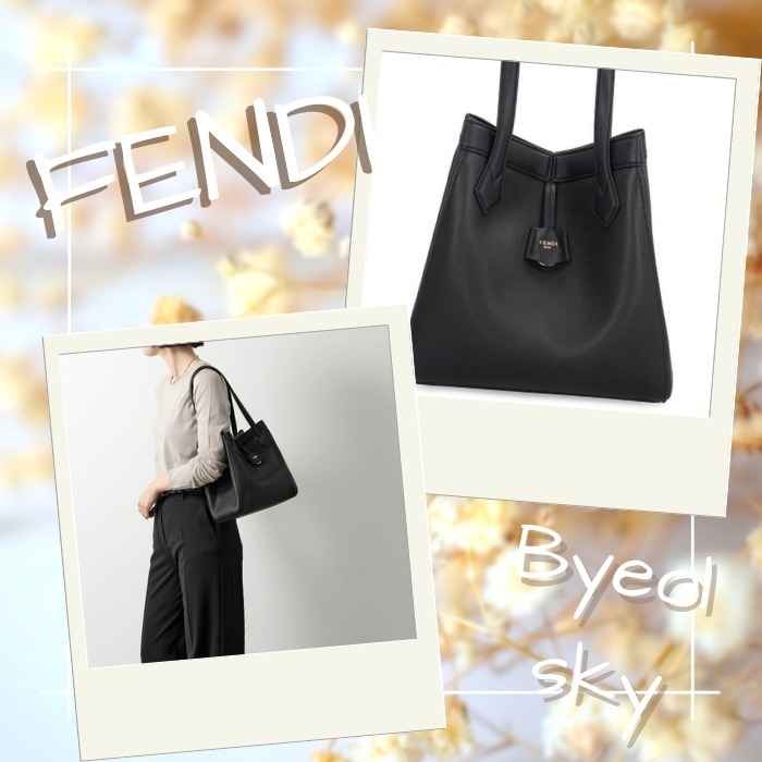 FENDI Origami ミディアム ブラックレザー 変形バッグ