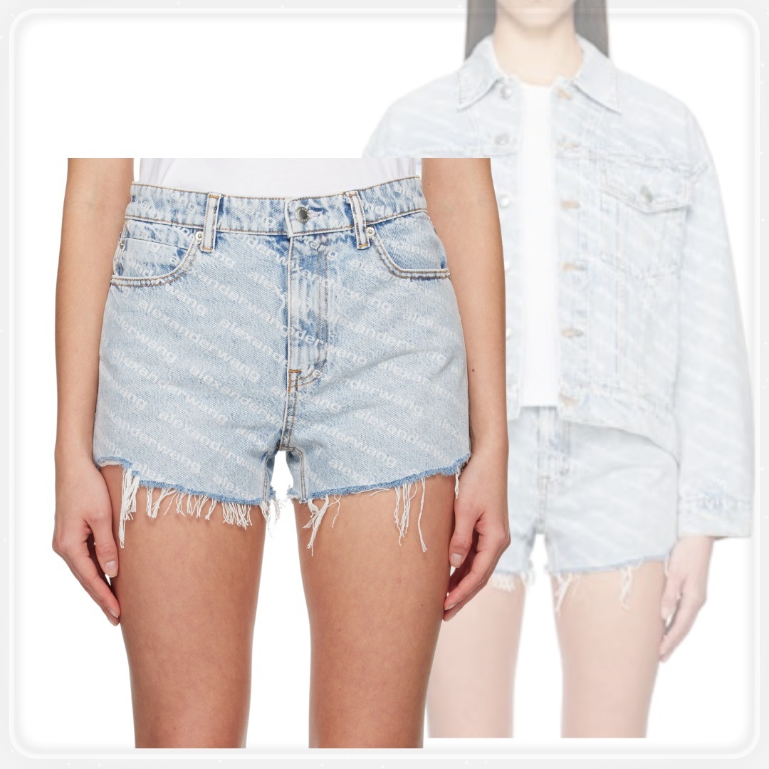【Alexander Wang】 Bite ロゴ デニム ショートパンツ