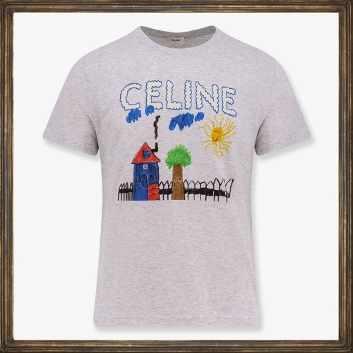 CELINE Cotton t-shirt with multicolor print 関税込 国内発送!