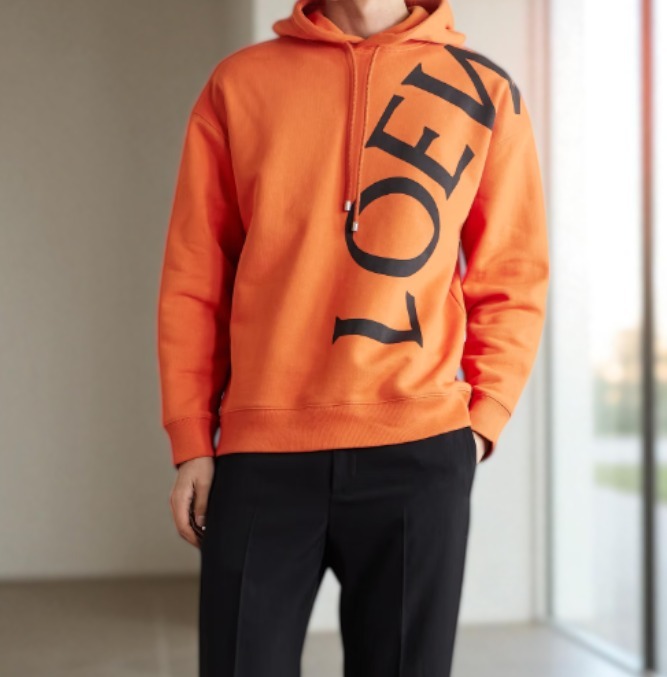 ラストチャンス【LOEWE】コットン ロゴプリント フーディ