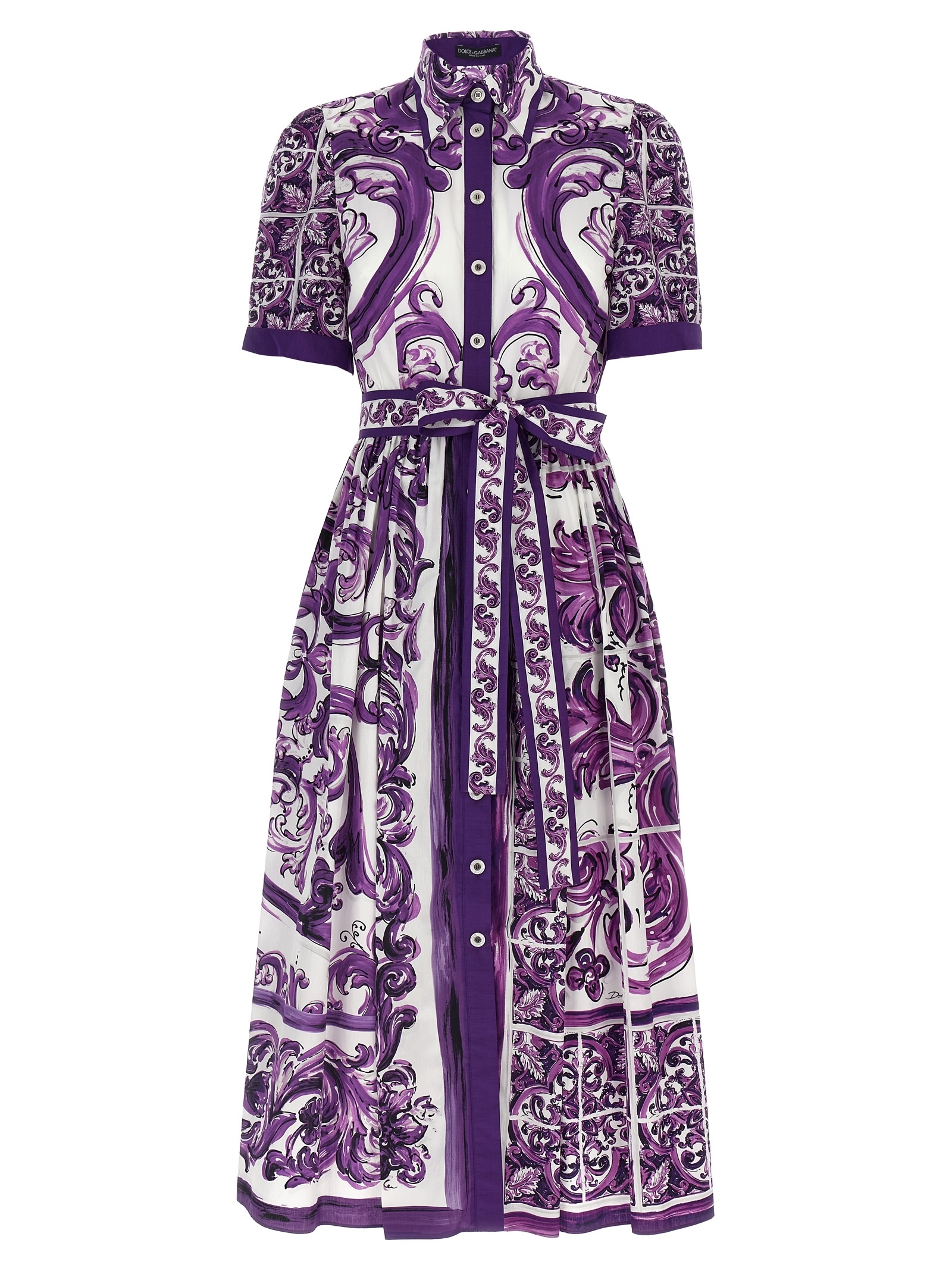 ワンピース Dolce & Gabbana 'Maiolica' print chemisier dress