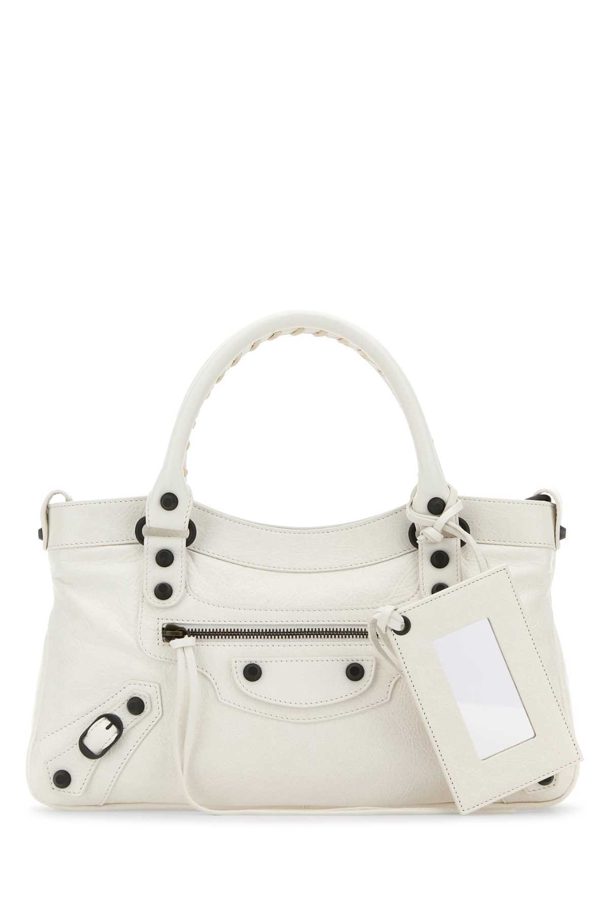 【関税&送料込】Balenciaga White Leather Le City First Handb