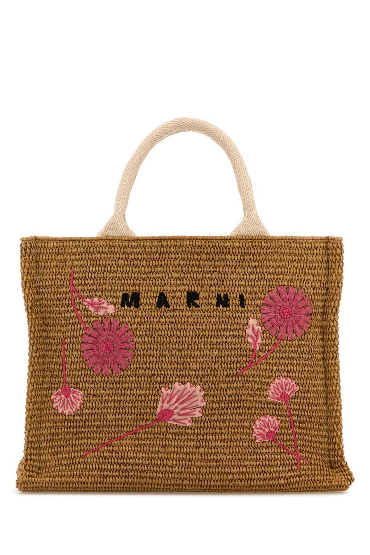 【関税&送料込】Marni Biscuit Raffia Small Shopping Bag