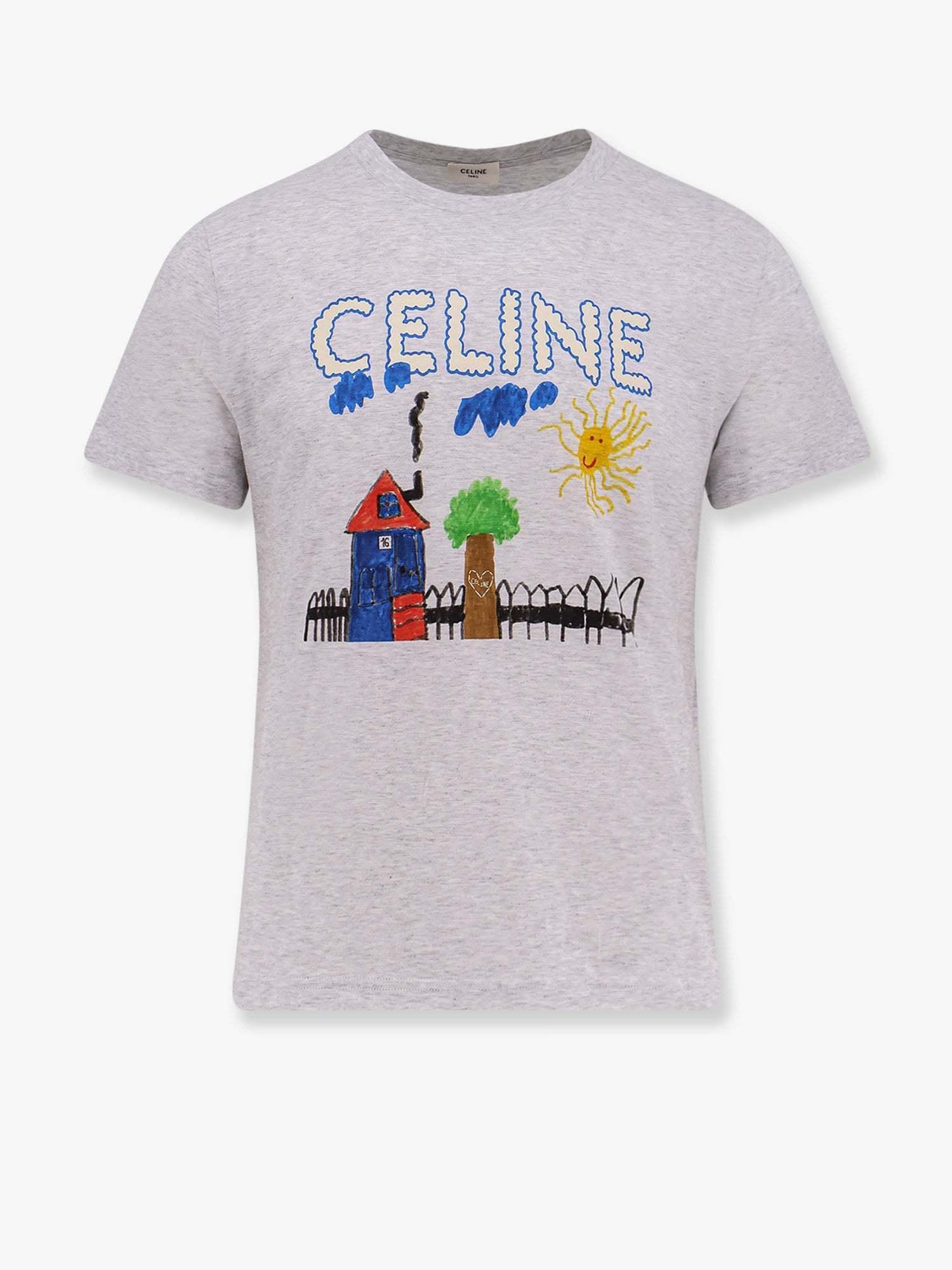 【関税&送料込】Celine Cotton T-Shirt With Multicolor Print