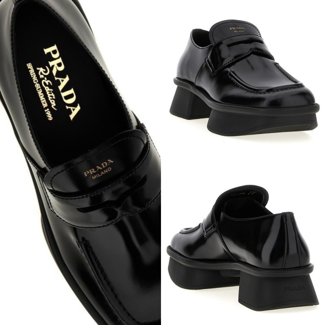 数量限定【PRADA】イコール ブラッシュドレザー ローファー