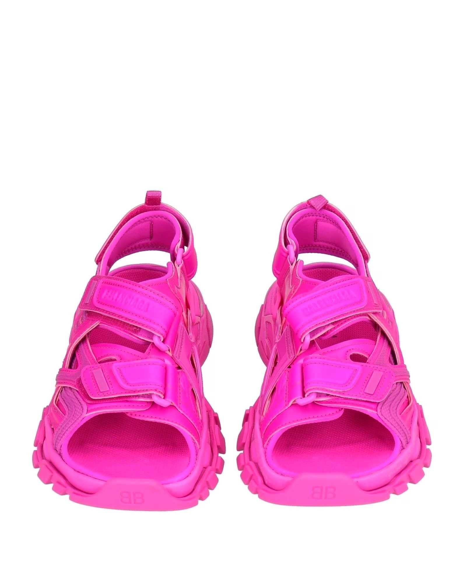 《人気！》【Balenciaga】ベルクロレザーサンダル（フューシャ）