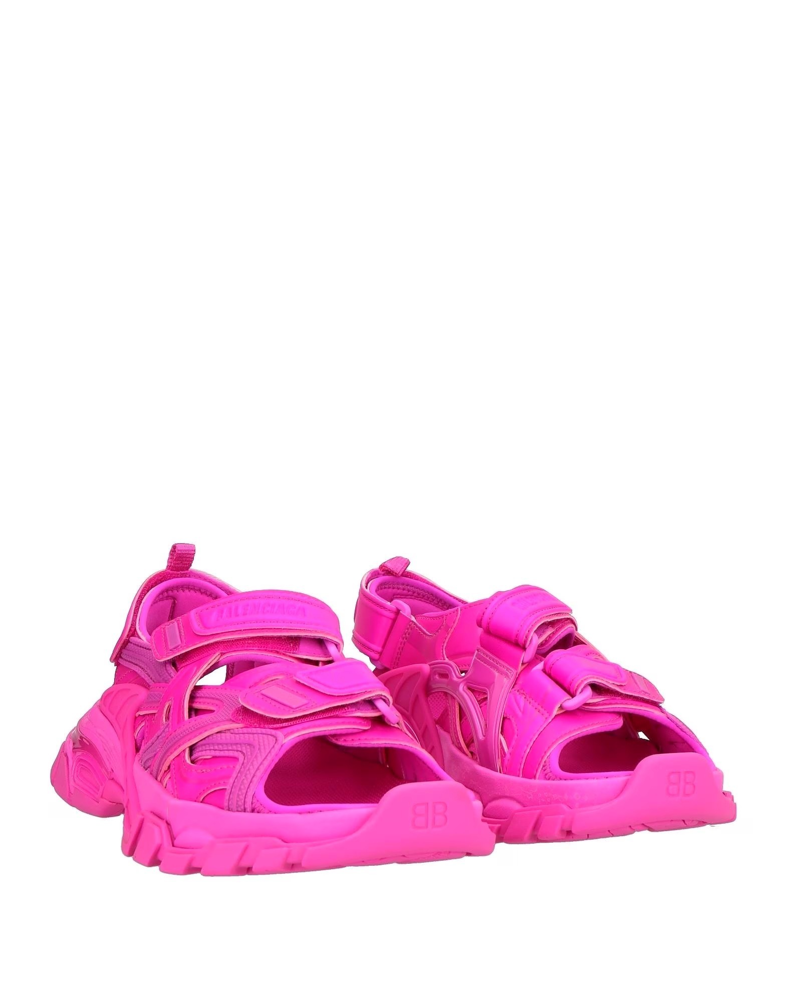 《人気！》【Balenciaga】ベルクロレザーサンダル（フューシャ）