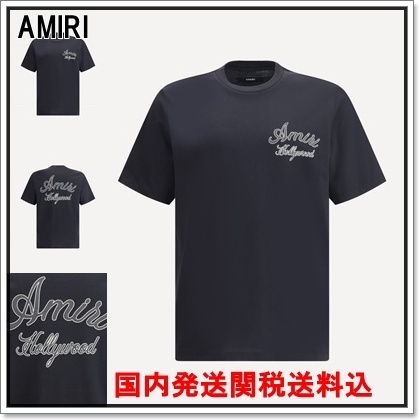 国内発 AMIRI Hollywood ロゴコットンクルーネック半袖Tシャツ
