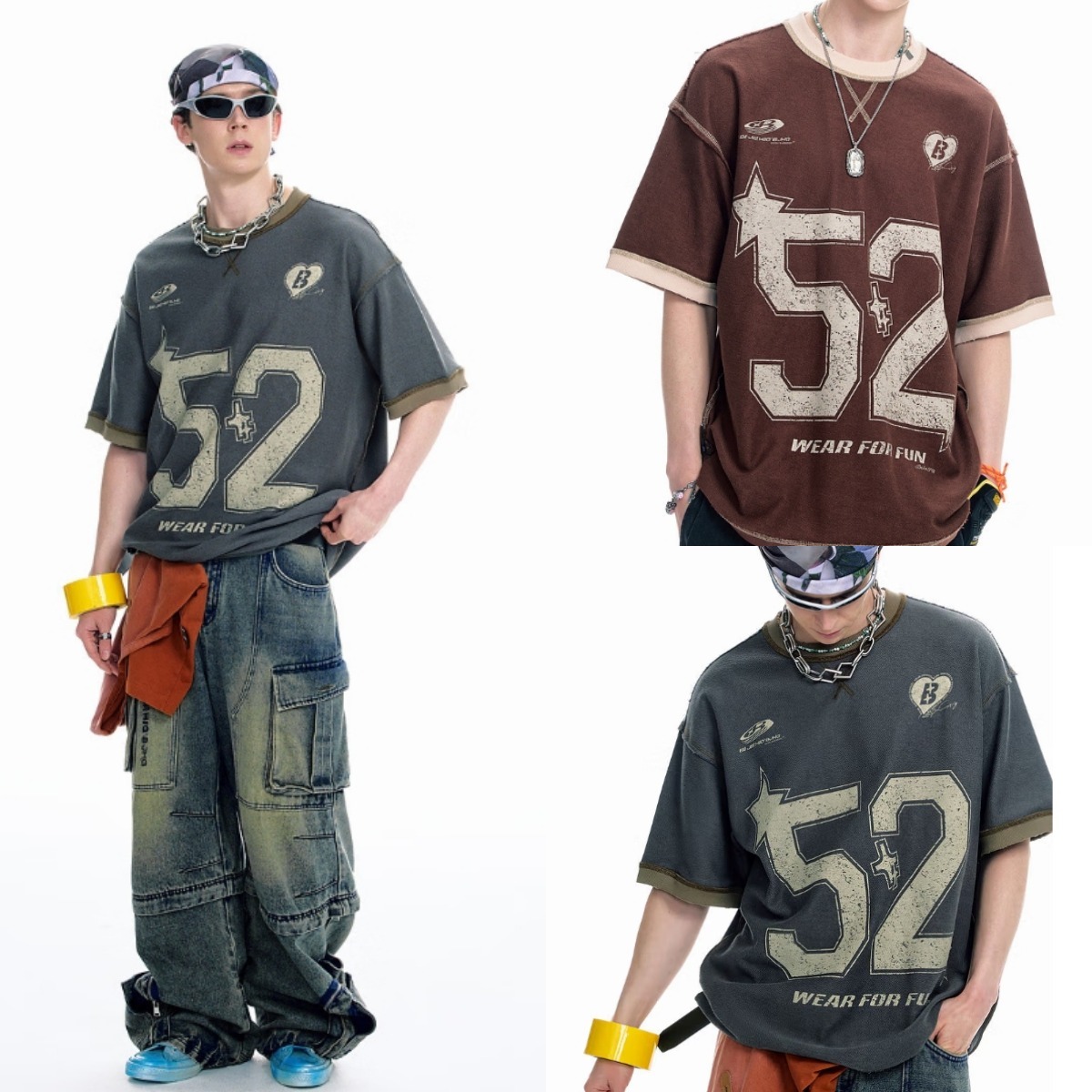 [メンズ ベースボールTシャツ 3色] ★0407★