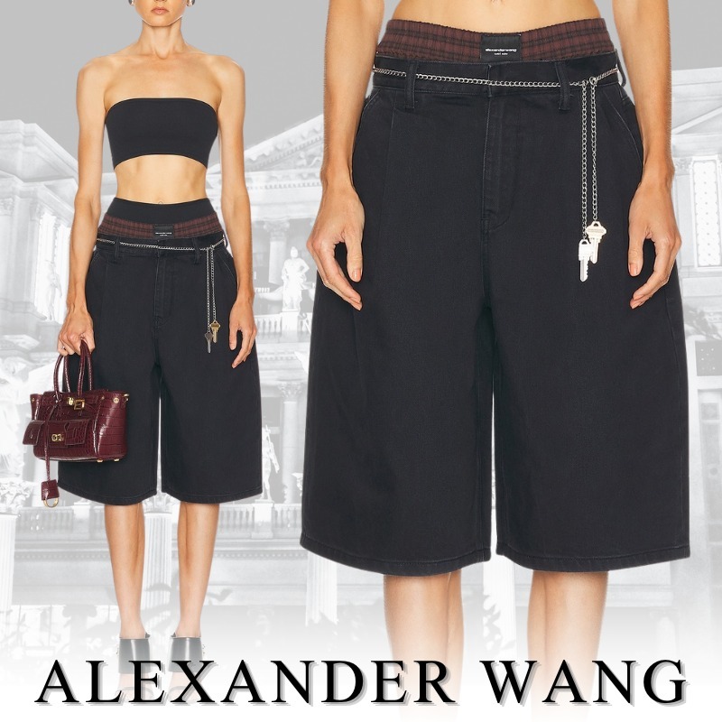 ALEXANDER WANG ハードウェアアクセント デニムショートパンツ