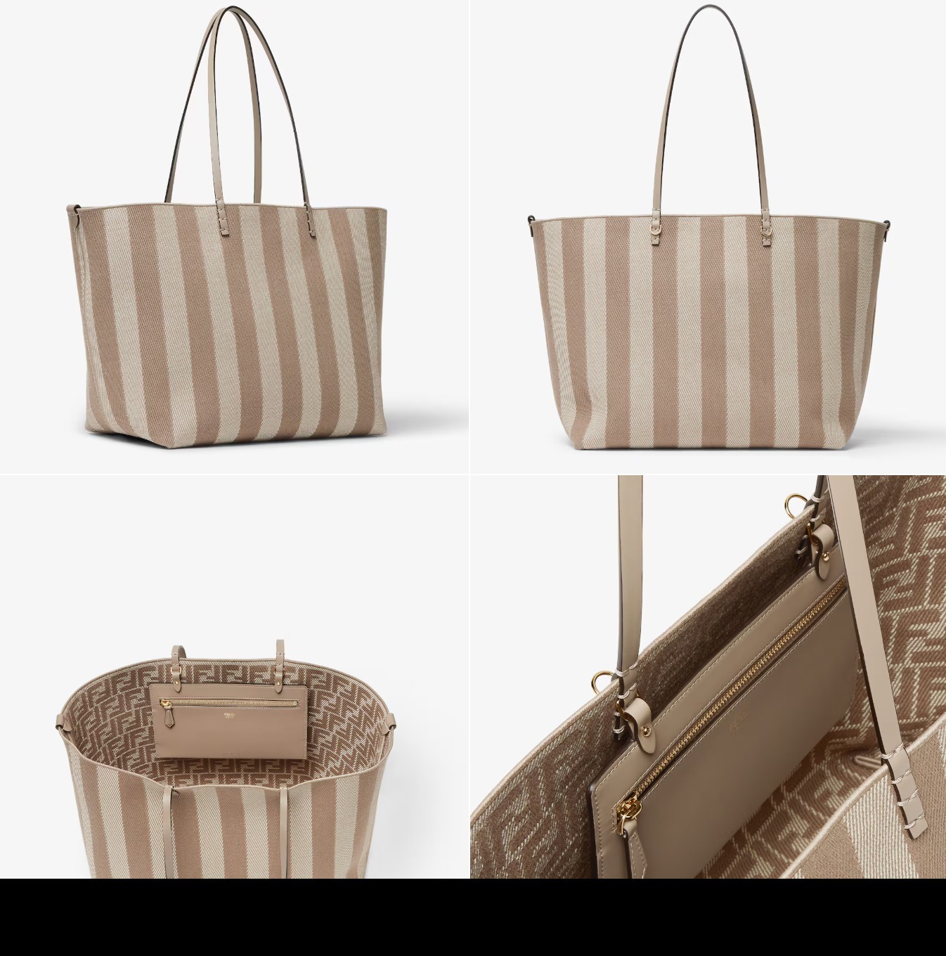 Fendi フェンディ ロール ストライプ ラージ トートバッグ