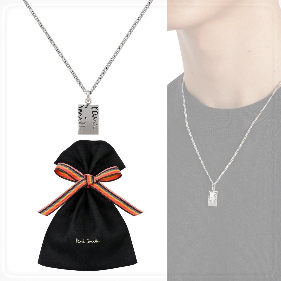【Paul Smith/ポールスミス】“Cropped Logo Plate” ネックレス