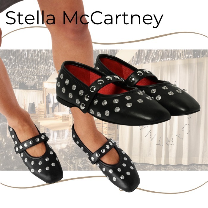 【Stella McCartney】ライダー スタッズ バレエ ブラック