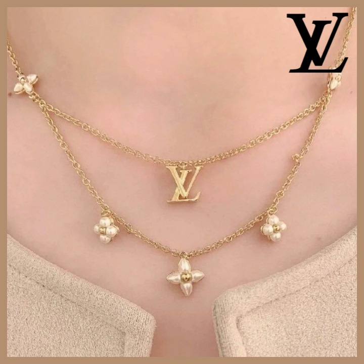 《LVロゴ★》 Louis Vuitton ネックレス LV フローラグラム