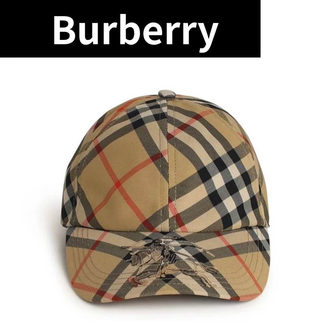 【Burberry】チェック プリント ベースボール キャップ