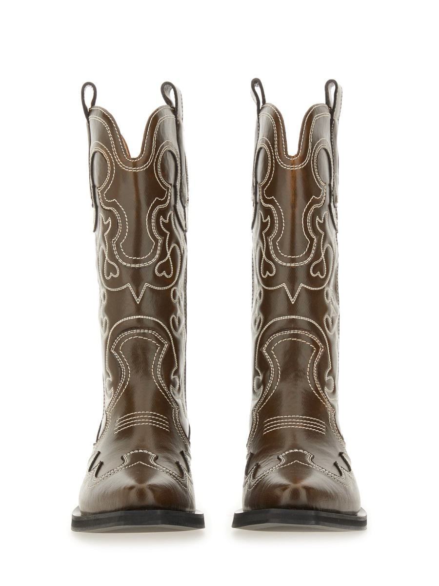 【関税＆送料込み】Ganni Embroidered \"Western\" Boot