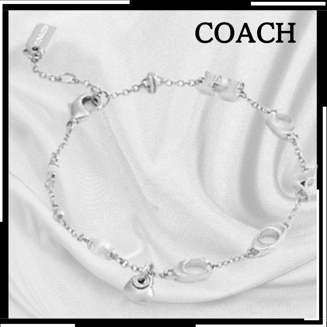 即配達【COACH】ハート ロゴチャーム ブレスレット