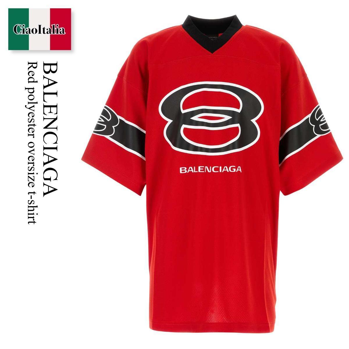 Tシャツ・カットソー Balenciaga Red Polyester Oversize T-Shirt