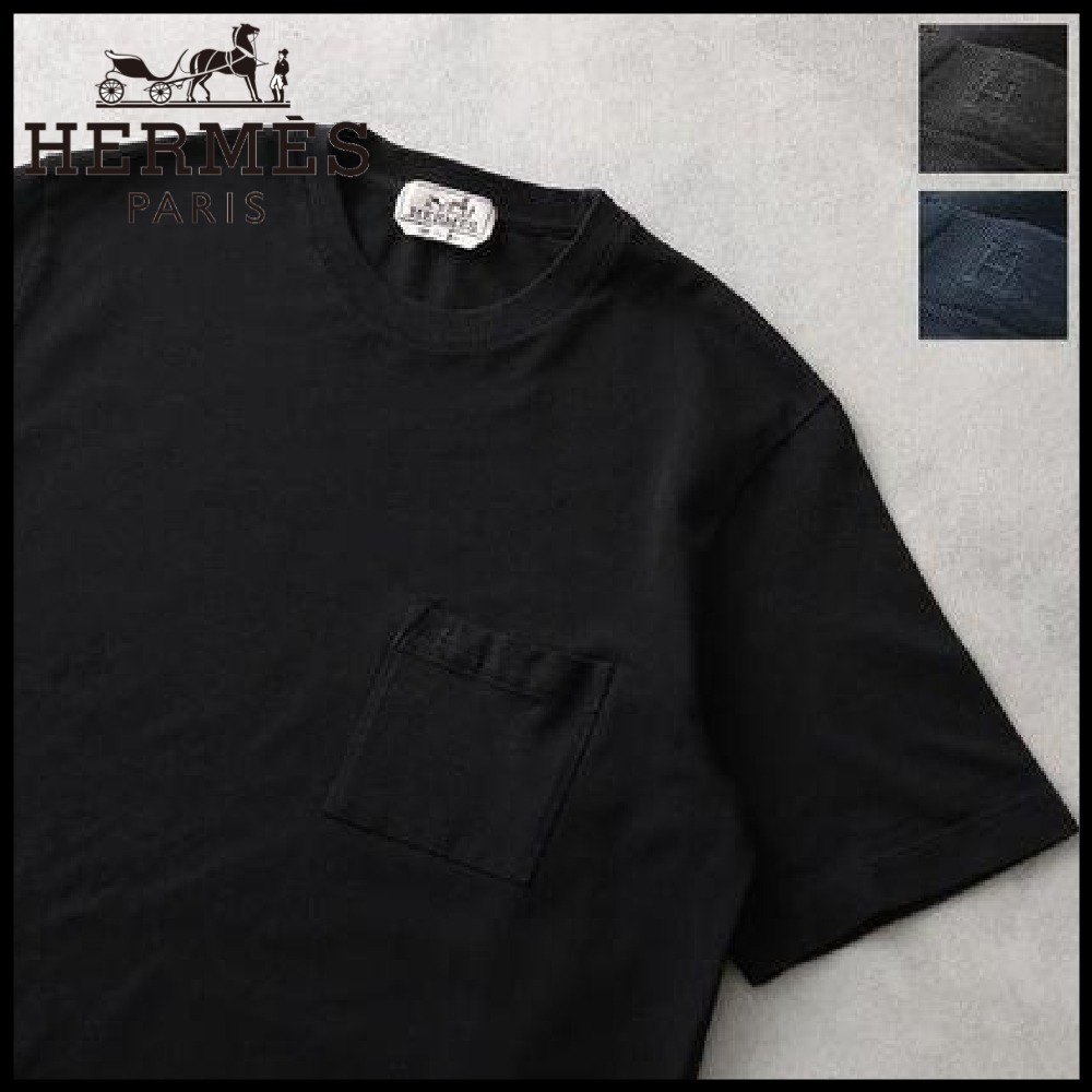 セール【HERMES】Tシャツ Broderie H H072025HA 半袖 胸ポケット