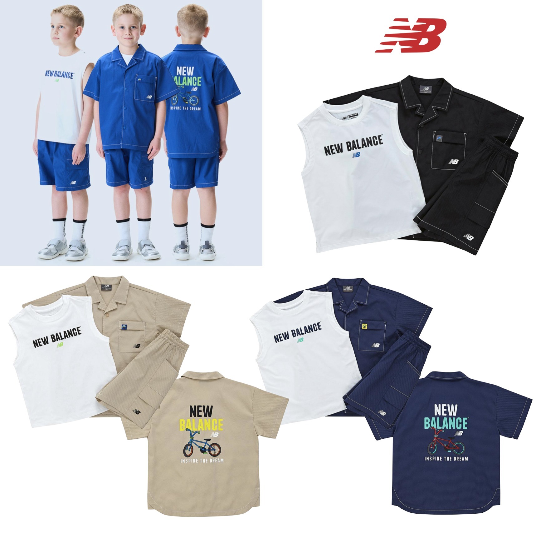 [KIDS]★2025SS★NEW BALANCE★RIDER シアサッカー3PCS SET