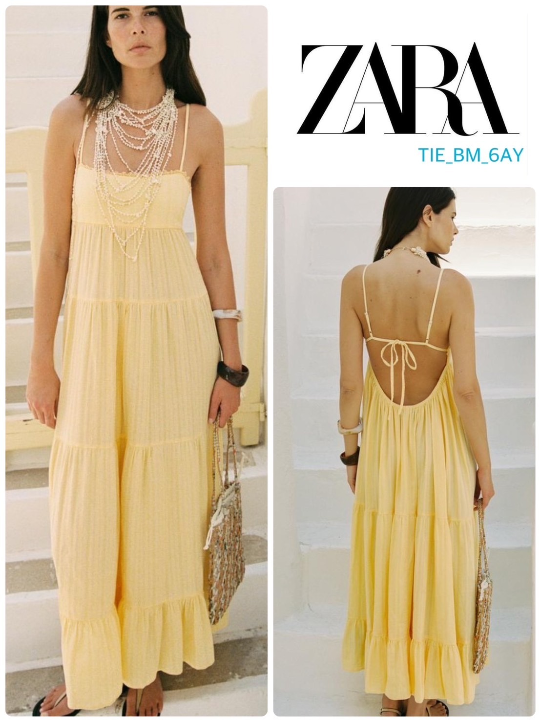 スペイン発送 ZARA オープンバックパネルドレス 上品カジュアル