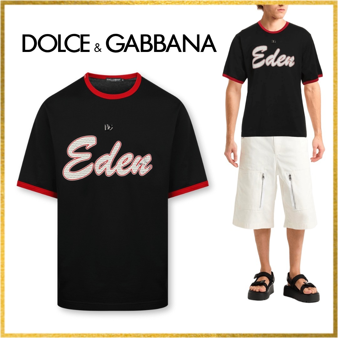 【関税 送料無料】DOLCE & GABBANA プリント コットン Tシャツ