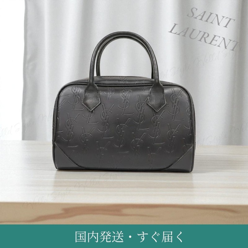 国内発送すぐ届く【Saint Laurent】ロゴ レザー ボストンバッグ