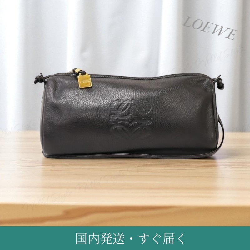 すぐ届く【LOEWE】アナグラム レザー ショルダーバッグ