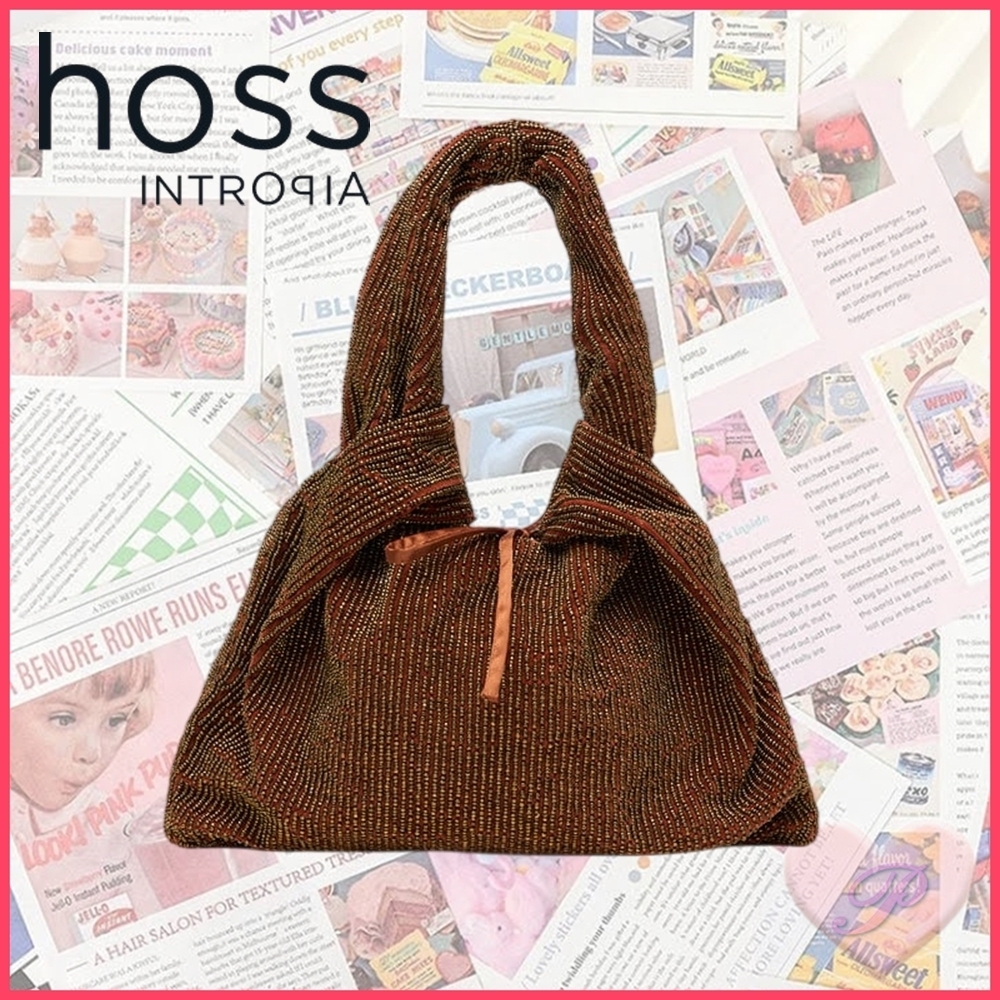 【hoss intropia】ビーズ付きベルベットバッグ