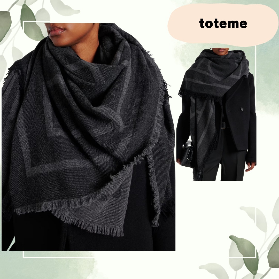 送・関税負担なし◆toteme ◆モノグラムウールカシミアスカーフ