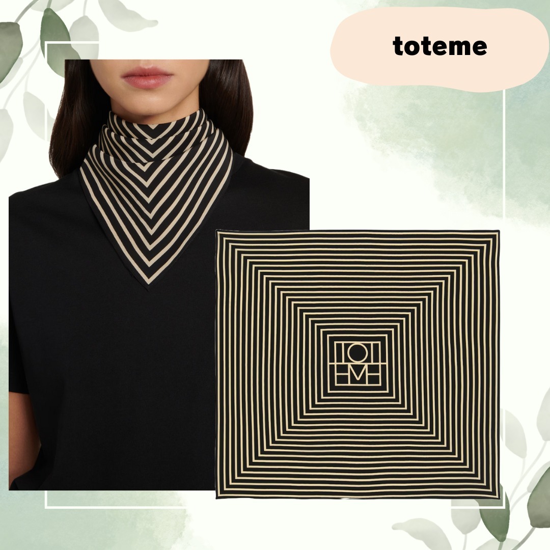 送・関税負担なし◆toteme ◆ロゴ入りシルクスカーフ